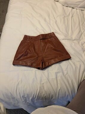 NWT Sezane Leather Shorts